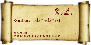 Kustos Lénárd névjegykártya